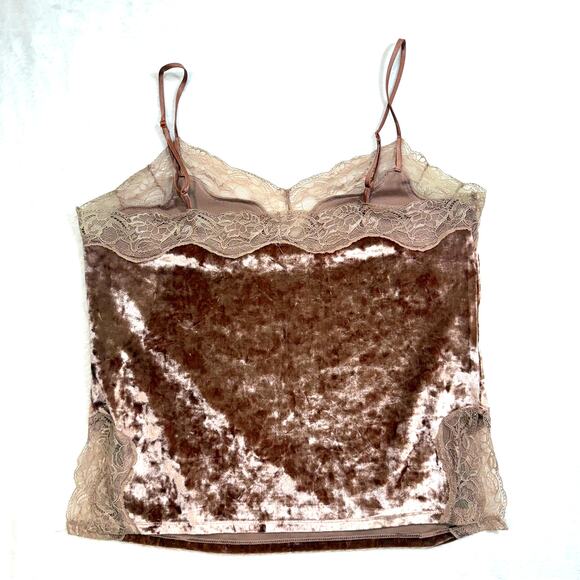 Lauren Conrad M Velour Lace Trim Top Pink Cozy Chic Lounge Sleep Sexy Y2K Retro - Picture 4 of 10